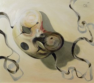 Karnevalová maska I (olej na papíře)