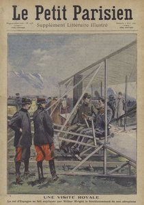 Wilbur Wright vysvětluje fungování svého letadla španělskému králi Alfonsu XIII