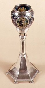 Smaltovaná lampa Plique-a-jour, 1905-12 (kov a smalt) od Carrie Copson
