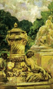 Zahrada fontán v Nimes, Francie, 1911.