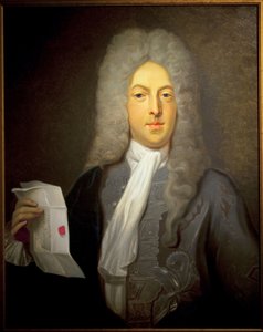 Portrét Johna Lawa (1671-1729), skotského finančníka a finančního kontrolora ve Francii, odpovědného za bankrot v roce 1720. Malba Casimira Balthazara (1811-1875), Olej na plátně od Casimir de Balthasar