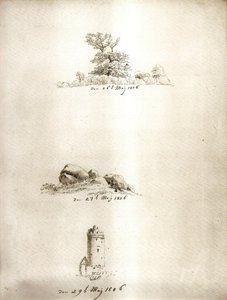 Strom, kurník a věž od Caspar David Friedrich
