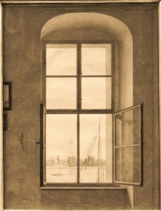 Pohled z umělcova ateliéru (pravé okno) od Caspar David Friedrich