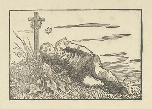 Chlapec spí na hrobě, 1802 od Caspar David Friedrich