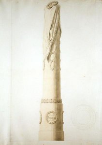 Design pro pamětní sloup (pero, tužka a sépie na papíře) od Caspar David Friedrich