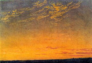 Večer s mraky od Caspara Davida Friedricha od Caspar David Friedrich