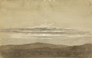 Horská krajina při západu slunce od Caspar David Friedrich