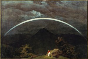 Horská krajina s duhou od Caspar David Friedrich