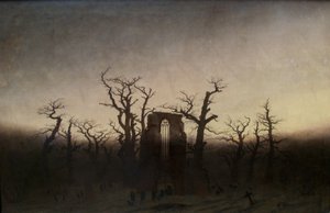 německy: Abtei im Eichwald Opatství v dubovém lese od Caspar David Friedrich