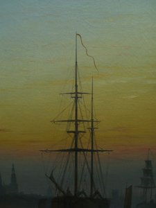 Německy: Der Greifswalder Hafen Přístav Greifswald
 detail Alternativní název (názvy): Lodě v přístavu Greifswald detail od Caspar David Friedrich