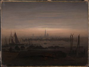 Německy: Greifswald v měsíčním světle Greifswald v měsíčním světle od Caspar David Friedrich