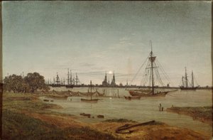 Přístav za měsíčního svitu od Caspar David Friedrich
