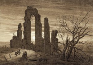 Zima, noc, stáří a smrt (úryvek z cyklu denních hodin a věků člověka) - Dílo Caspara Davida Friedricha (1774-1840), sépie na papíře (19,2x27,5 cm) od Caspar David Friedrich