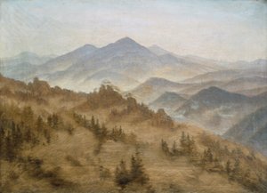 Krajina s Rožmberkem v Českých horách od Caspar David Friedrich
