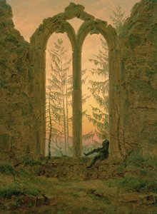 Ruiny kláštera Oybin (The Dreamer) 1835-40 (olej na plátně) od Caspar David Friedrich