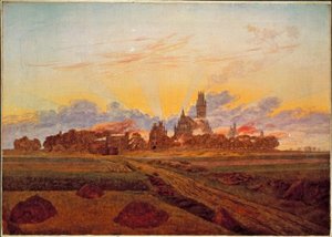 Východ slunce u Neubrandenburgu od Caspar David Friedrich