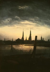 Město při východu měsíce od Caspar David Friedrich