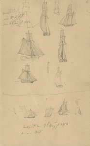 Studie plachetnic od Caspar David Friedrich