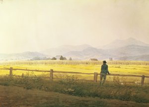 Pohled na Schmiedebergerkamm, kolem roku 1837 (akvarel na papíře) od Caspar David Friedrich