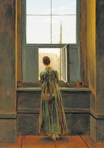 Žena u okna od Caspar David Friedrich