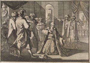 Emir Fakardin prosí sultána Murata IV o jeho život, 1633