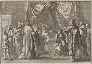 Smrtelná postel Marie Medicejské, 1642 od Caspar Luyken (attributed to)