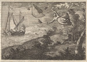 Silné větry na pobřeží Malmö, 1679 od Caspar Luyken