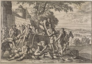 Španělští vojáci jsou naloženi na vozy a odvezeni, 1641 od Caspar Luyken