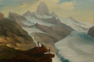 Pohled z Bäniseggu přes ledovec Lower Grindelwald. 1778