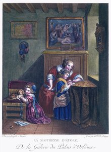 Školní paní, vyryl R. Delaunay od Caspar after Netscher