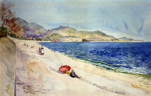 Na pláži pod Promenade des Anglais, Nice, Francie, 1898. od Cass Gilbert