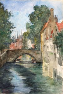 Na kanálu, Bruggy, 1928. od Cass Gilbert
