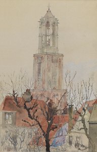 Věž katedrály v Utrechtu, Holandsko, 1898. od Cass Gilbert