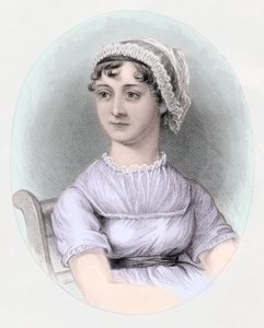 Portrét Jane Austenové, kolem roku 1850 (ručně kolorovaná rytina) od Cassandra (after) Austen