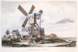 Poštovní mlýn, Wimbledon Common, poblíž Londýna, c1840 od Castle