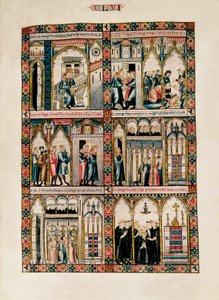 Miniatury věnované svaté Marii a jejím zázrakům, z Las Cantigas de Santa María (Písně svaté Marie), Fol. 156