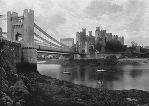 Hrad a mosty Conway, c1896