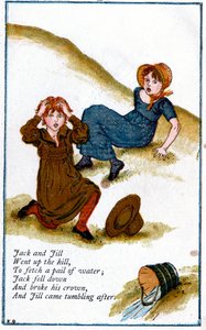 Ilustrace k filmu „Jack a Jill šli do kopce“, Kate Greenaway 1846-1901 od Catherine Greenaway
