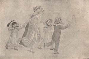 „Kresba vodovými barvami pro barevný dřevěný blok“, 1880-1890, 1923