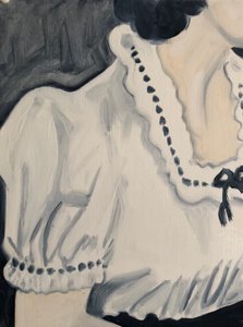 Broderie, 2018 (olej na papíře) od Cathy Lomax