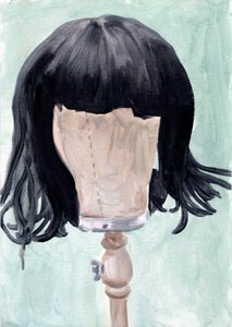 FF (Paruka 1), 2020 (olej na papíře) od Cathy Lomax