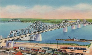 Městský most spojující Louisville, Ky a Jeffersonville, Indie, 1942
