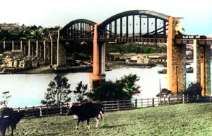 The Royal Albert Bridge, Saltash, Cornwall, 1926.