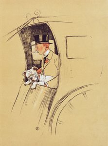 Hansom Cab (křída a pastelka na papíře) od Cecil Charles Windsor Aldin