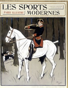 Lov (muž na koni povzbuzující psy) Obálka “”Moderní sport”” 02/1906 od Cecil Charles Windsor Aldin