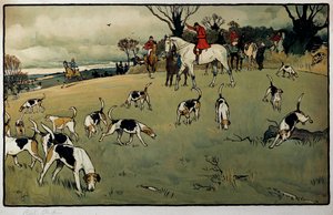 Lovecká scéna, stezka Akvarel od Cecila Aldina (1870-1935) Soukromá sbírka z 19. století od Cecil Charles Windsor Aldin