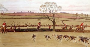 Lovecká scéna, posádka Alicestone Watercolor od Cecila Aldina (1870-1935) Soukromá sbírka 19. století od Cecil Charles Windsor Aldin