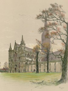 Katedrála v Salisbury od Cecil Charles Windsor Aldin