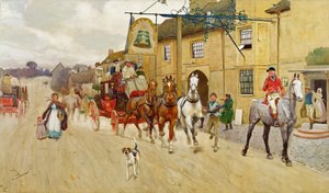 The Great North Road, The Bell at Stilton od Cecil Charles Windsor Aldin