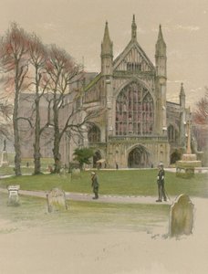 Winchesterská katedrála od Cecil Charles Windsor Aldin